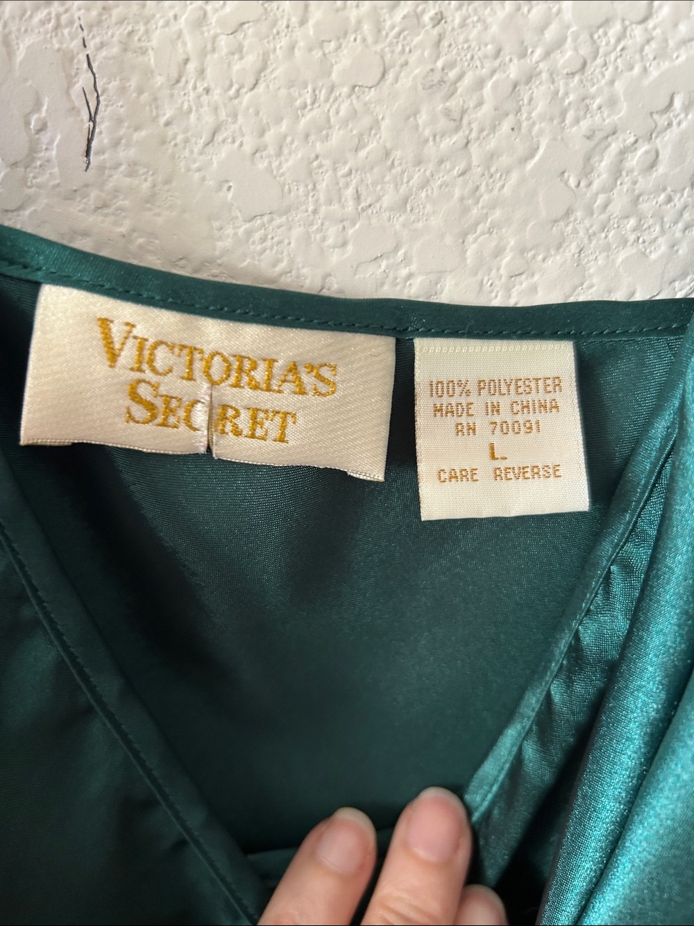 Victoria's Secret Vintage gold label Teal Satin Ruffle One-Piece size L - Picture 2 of 6